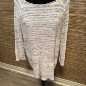 Cotton Light Blue and White Lightweight Sweater